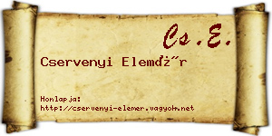 Cservenyi Elemér névjegykártya