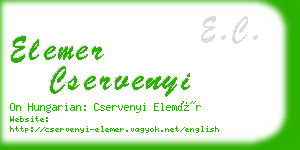 elemer cservenyi business card